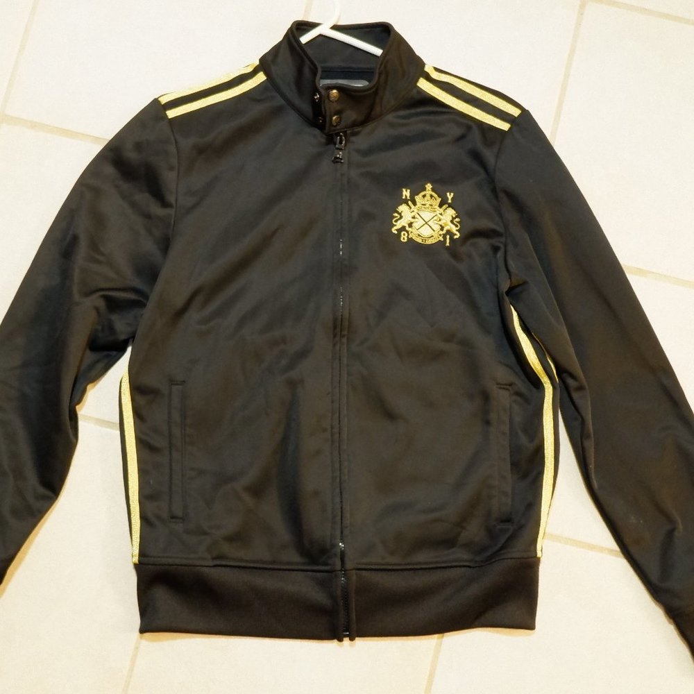Black and Gold Express Zip-up/collar button up